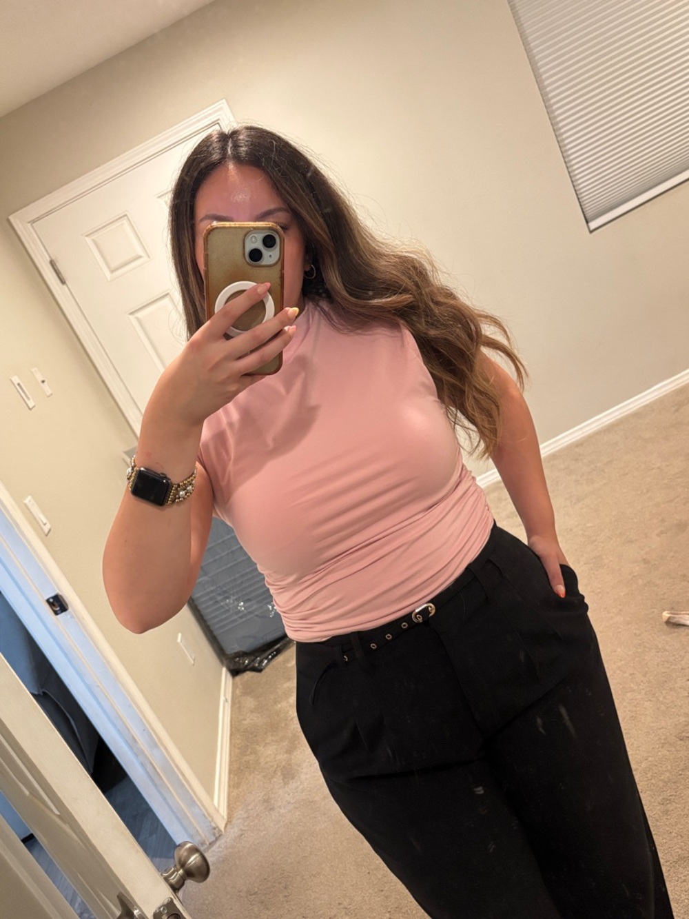 Abercrombie & Fitch Dusty Pink Ruched-Side Sleeveless Paloma Tank